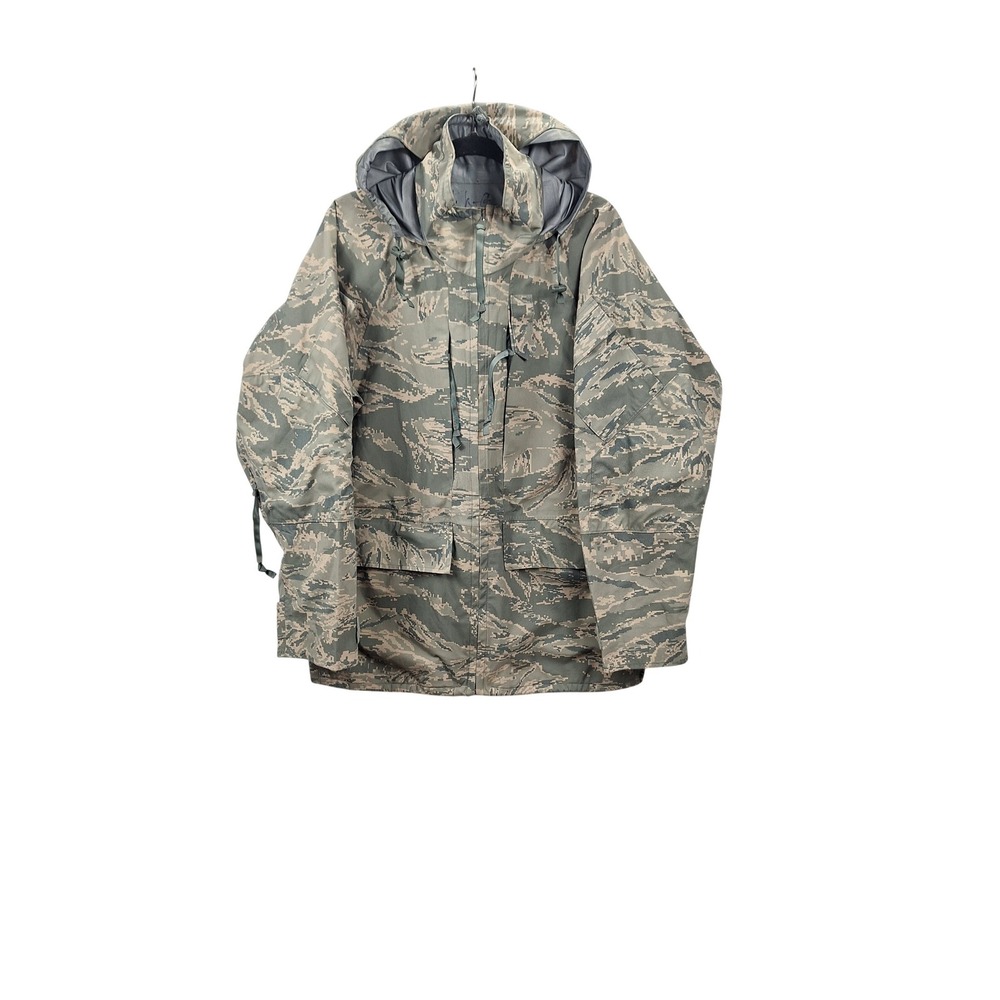 US Air Force APECS Parka Tiger Stripe Camouflage Gor Tex Mens Medium Reg
